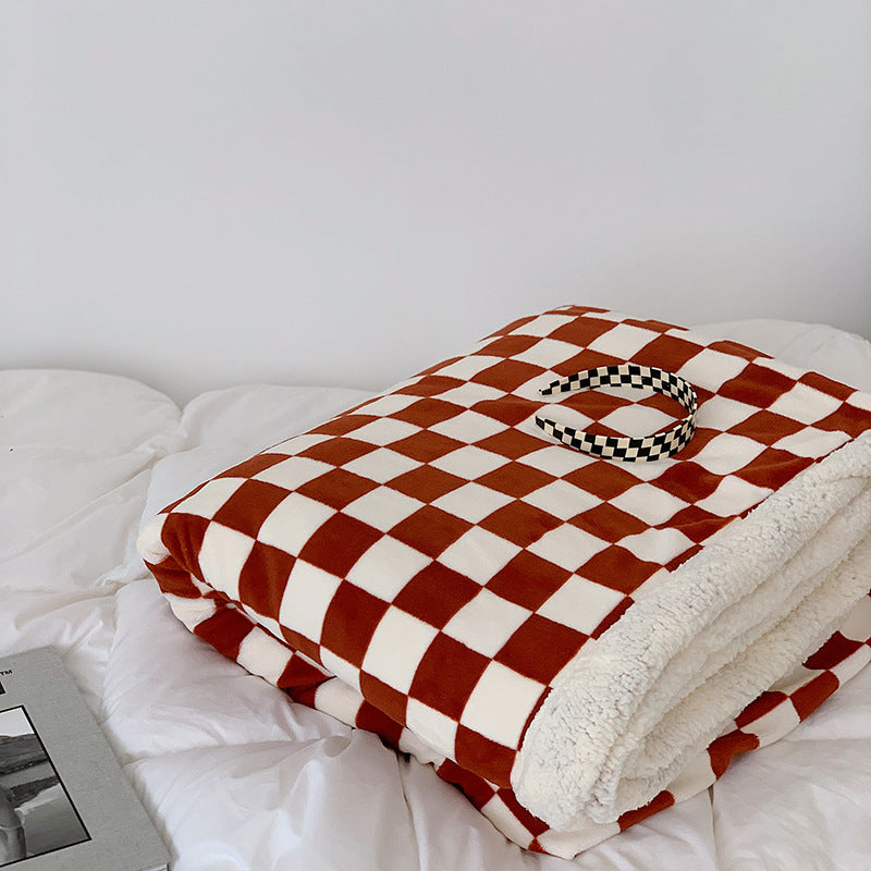 Gwen Checkerboard Fleece Blanket