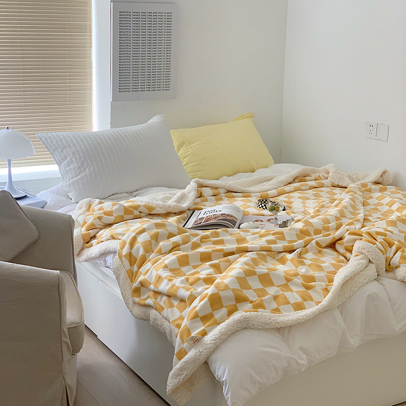 Gwen Checkerboard Fleece Blanket