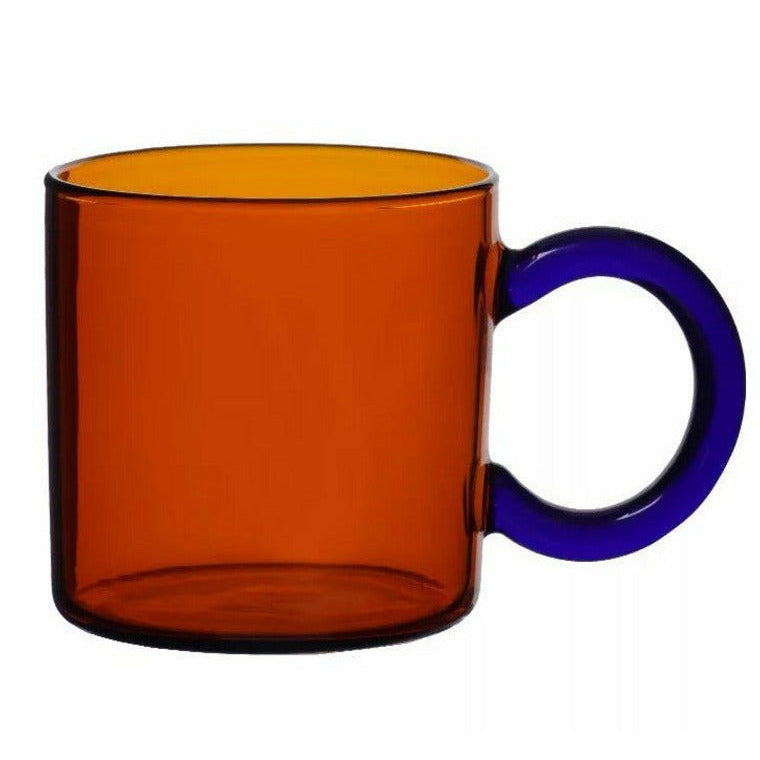Amber and Blue Glass Mugs