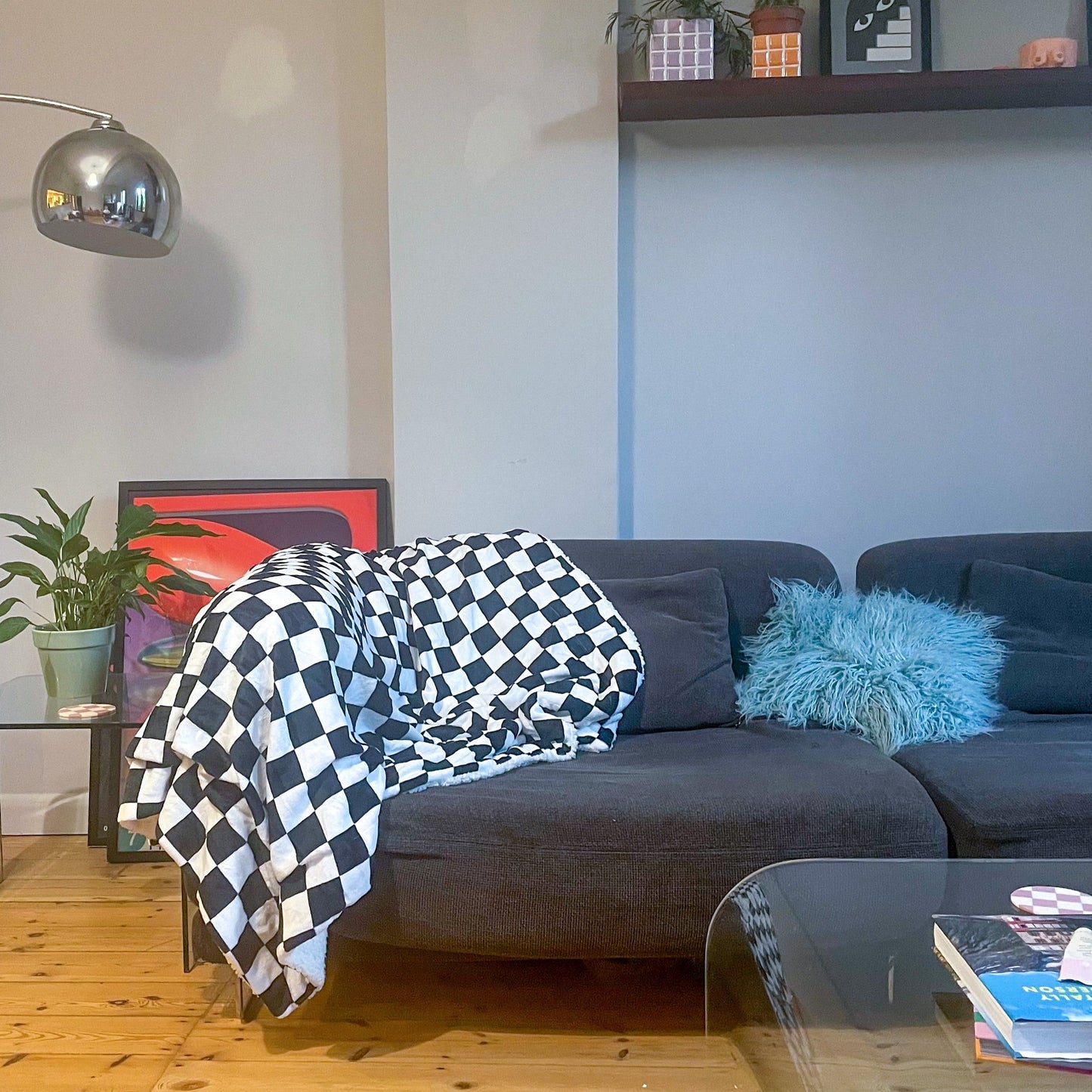 Gwen Checkerboard Fleece Blanket
