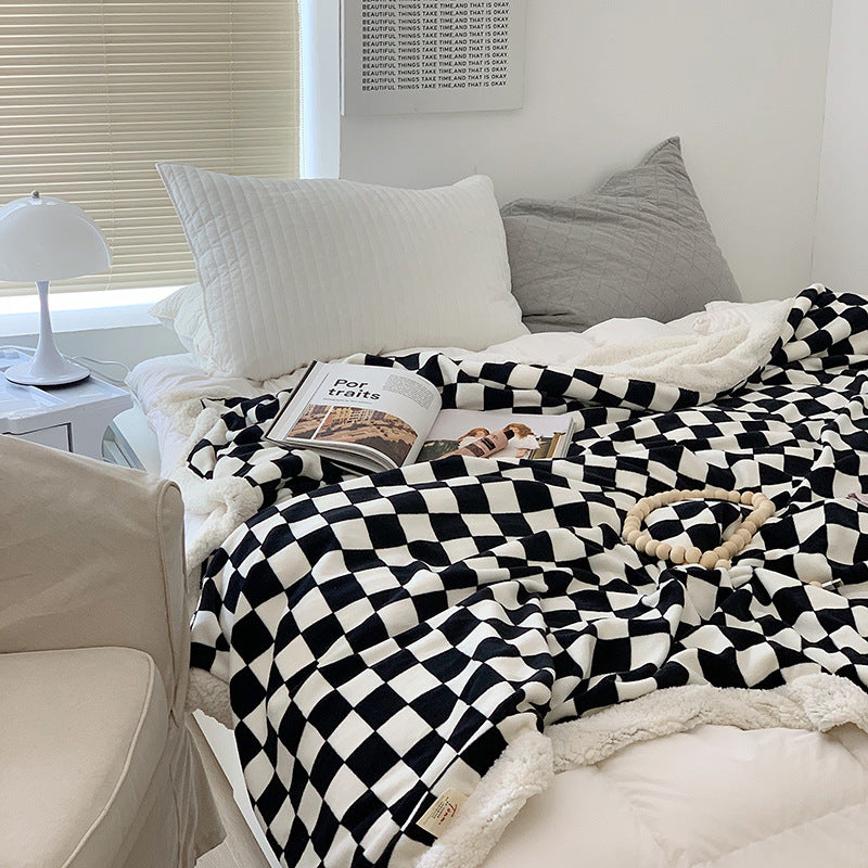 Gwen Checkerboard Fleece Blanket