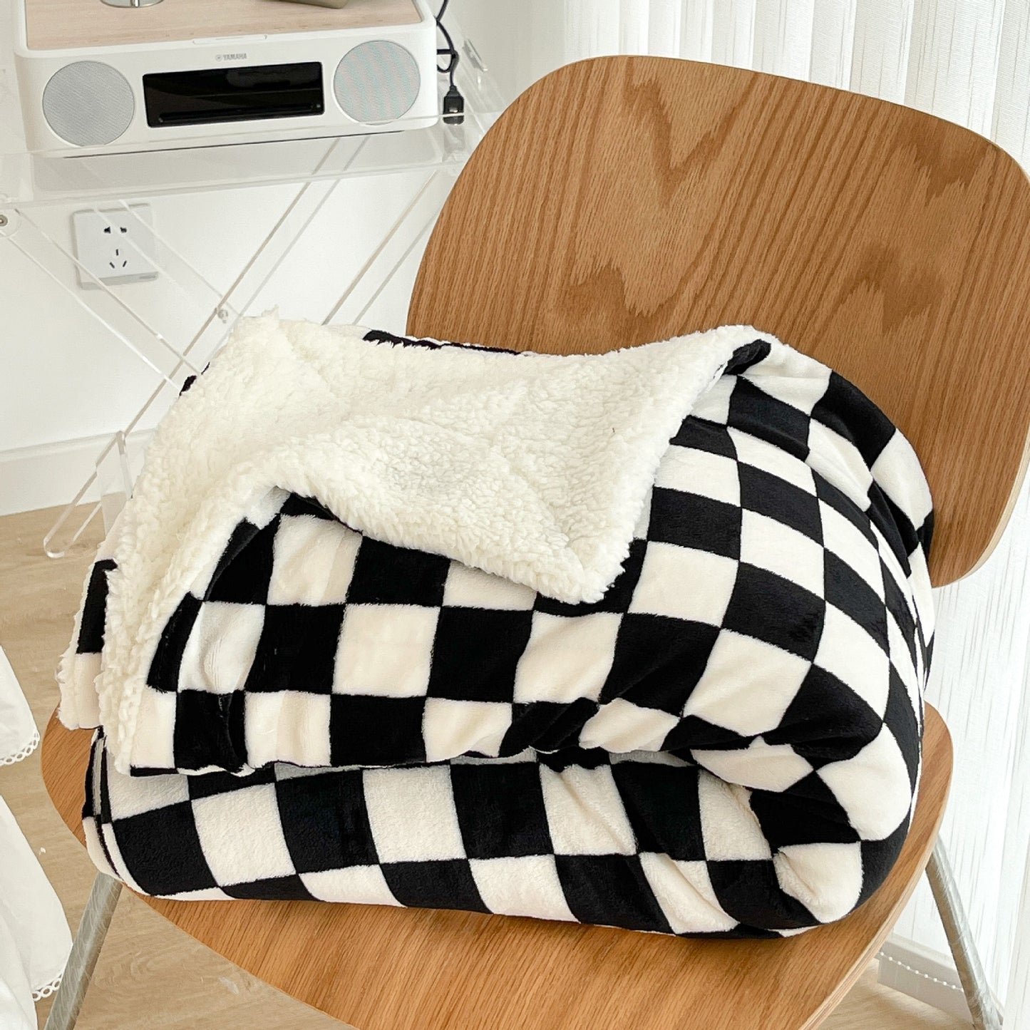 Gwen Checkerboard Fleece Blanket