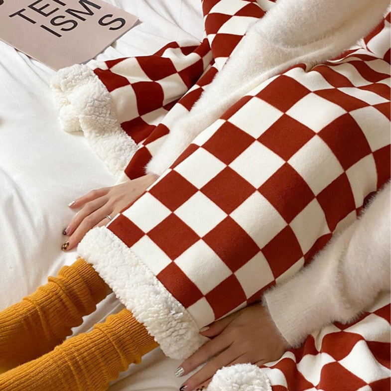 Gwen Checkerboard Fleece Blanket