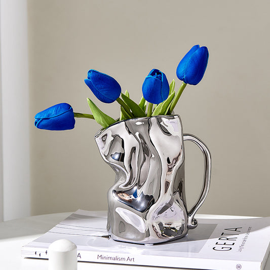 Carole Silver Pleated Vase