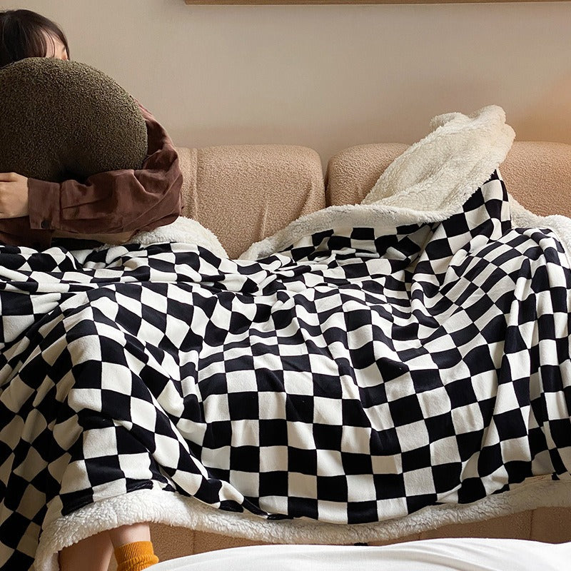 Gwen Checkerboard Fleece Blanket